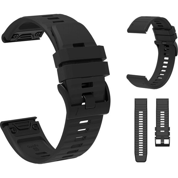 Pasek silikonowy do Garmin Fenix 3/5X/6X/7X Pro - czarny 14251987 5907769361029