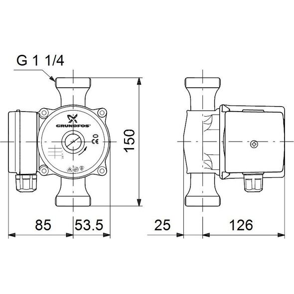 Grundfos Pompa CWU UP 20-45N 150 (95906472)