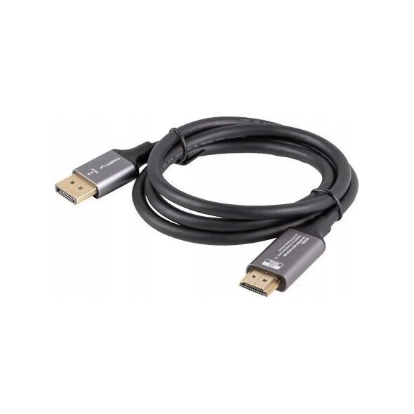 Lanberg Kabel adapter Lanberg Displayport (M) -> HDMI (M) 1M 4K czarno-srebrny