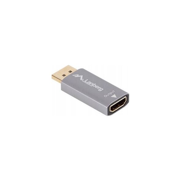 Adapter AV Lanberg Adapter Lanberg Displayport (M) -> HDMI (F) 4K srebrny