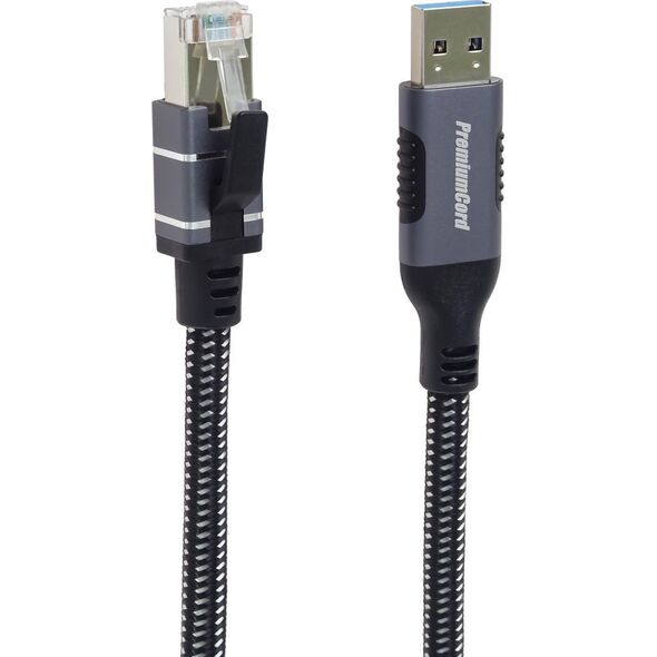 Kabel USB PremiumCord PremiumCord Ethernetový kabel USB3.2 na LAN RJ45 10/100/1000, 3m