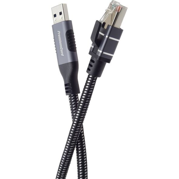 Kabel USB PremiumCord PremiumCord Ethernetový kabel USB3.2 na LAN RJ45 10/100/1000, 3m