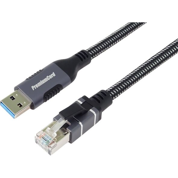 PremiumCord PremiumCord Ethernetový kabel USB3.2 na LAN RJ45 10/100/1000, 1m