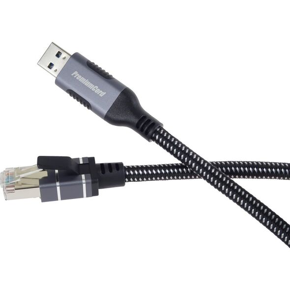Kabel USB PremiumCord PremiumCord Ethernetový kabel USB3.2 na LAN RJ45 10/100/1000, 2m