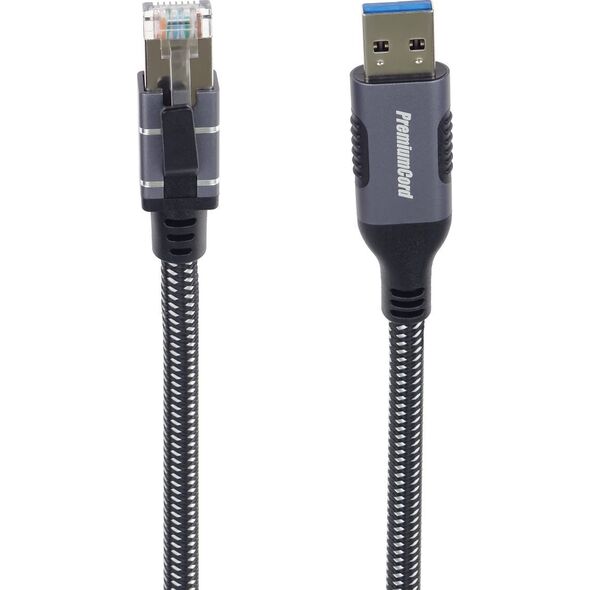 Kabel USB PremiumCord PremiumCord Ethernetový kabel USB3.2 na LAN RJ45 10/100/1000, 2m