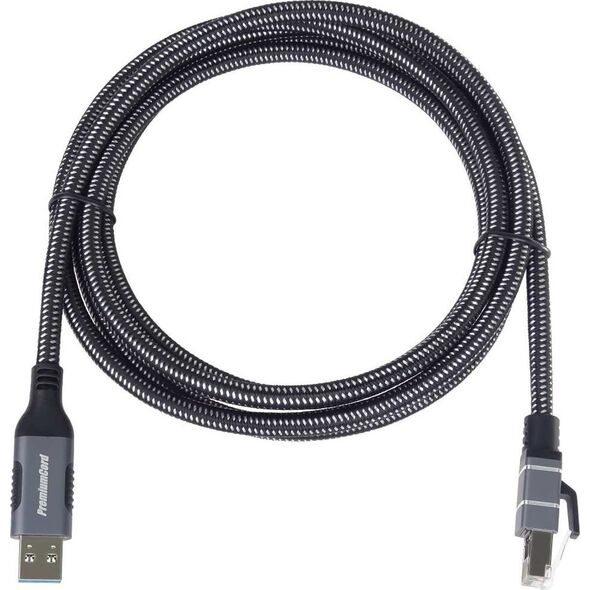 Kabel USB PremiumCord PremiumCord Ethernetový kabel USB3.2 na LAN RJ45 10/100/1000, 2m