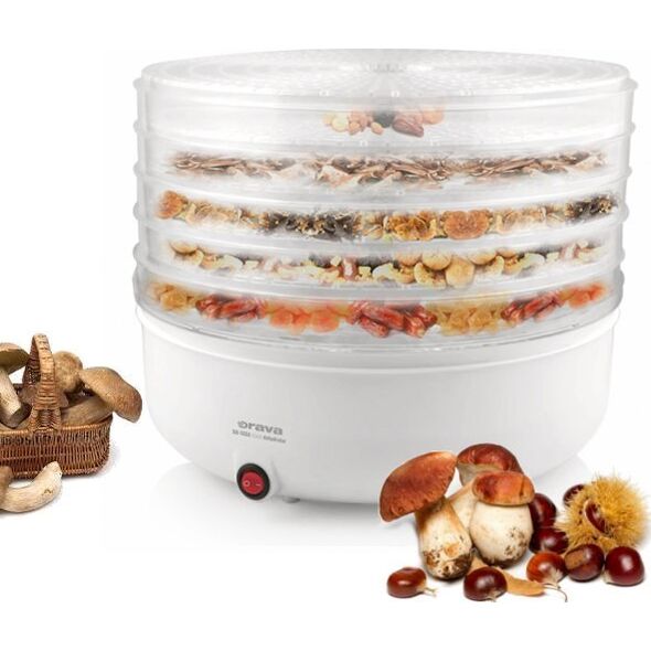 Suszarka Orava Orava SU-102 sušička ovoce a zeleniny, 230 W, 5 roštů, 55 dB, regulace teploty, bílá