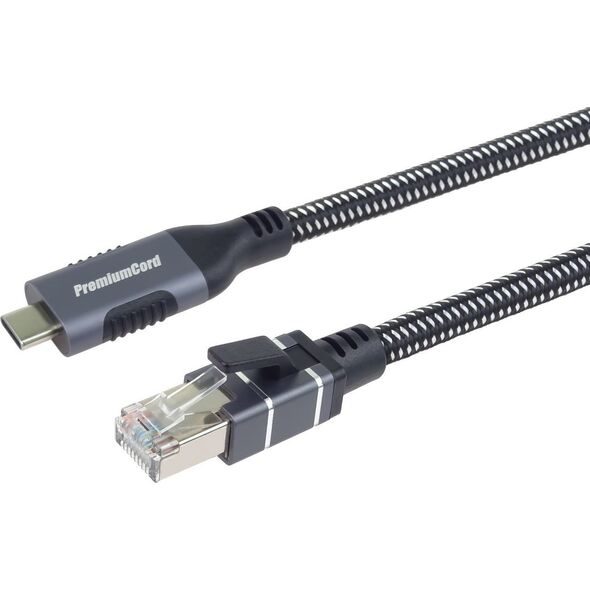 PremiumCord PremiumCord Ethernetový kabel USB-C na LAN RJ45 10/100/1000, 2m