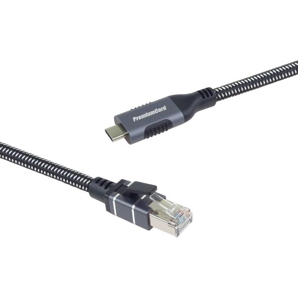 PremiumCord PremiumCord Ethernetový kabel USB-C na LAN RJ45 10/100/1000, 2m