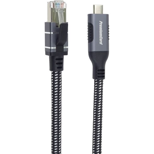 PremiumCord PremiumCord Ethernetový kabel USB-C na LAN RJ45 10/100/1000, 1m