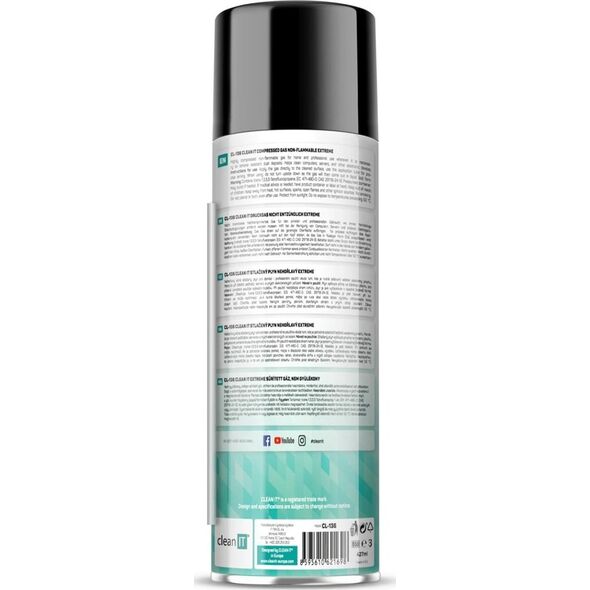 Clean it CLEAN IT Stlačený vzduch EXTREME 500g, NEHOŘLAVÝ