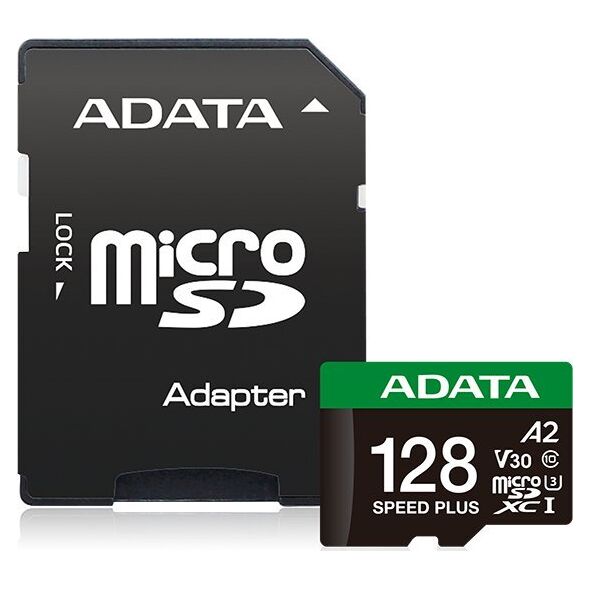 Karta ADATA Speed Plus MicroSDXC 128 GB Class 3 UHS-I/U3 A2 V30 (UD128GUI3V30A2SP-RA1)