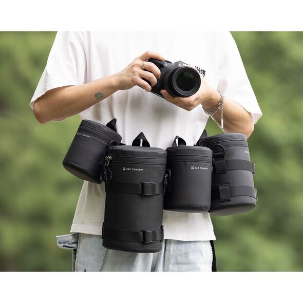 Pokrowiec Kf Pokrowiec Futerał Etui na Obiektyw Lens Wodoodporny 19x12cm + Gruszka K&F / Rozmiar L / KF13.202