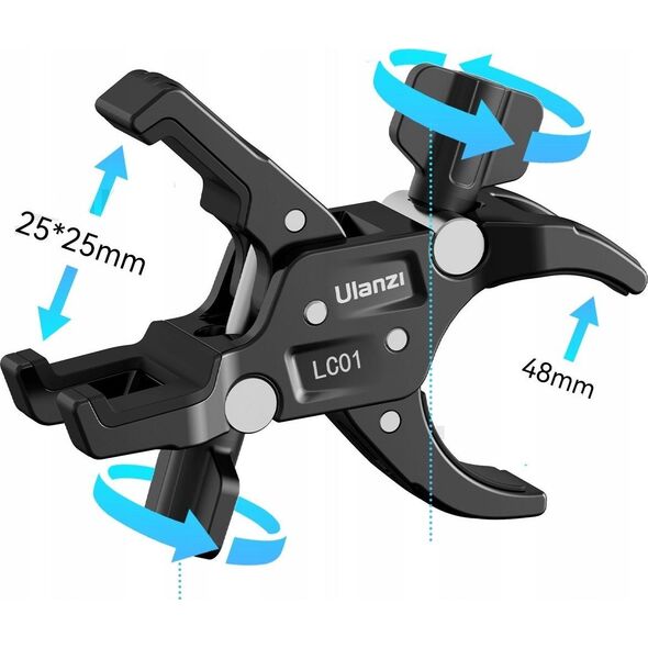 Ulanzi Podwójne Mocowanie Uchwyt Imadło Magic Arm 2x Klips Super Clamp / ULANZI / LC01