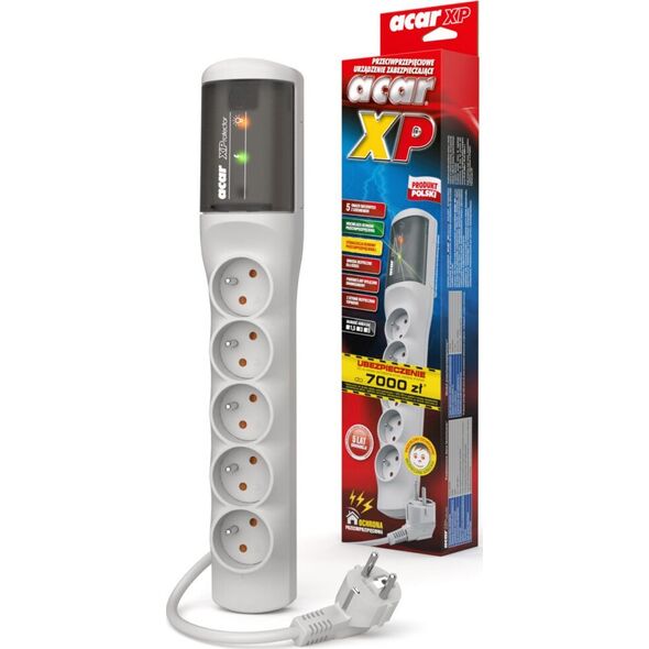 Listwa zasilająca Acar XP Standard przeciwprzepięciowa 5 gniazd 3 m szara (W0228) 10238 5904743095318