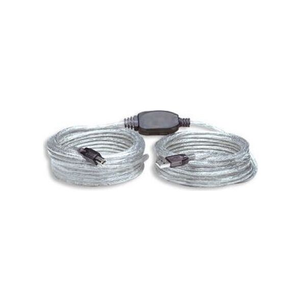 Kabel USB Manhattan USB-A - USB-B 11 m Srebrny (510424) 352165 766623510424