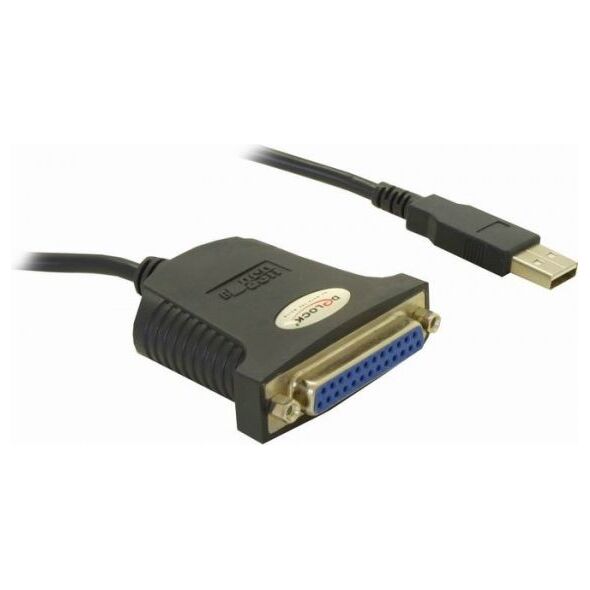 Kabel USB Delock USB-A - DB-25 0.9 m Czarny (61330) 405160 4043619613304