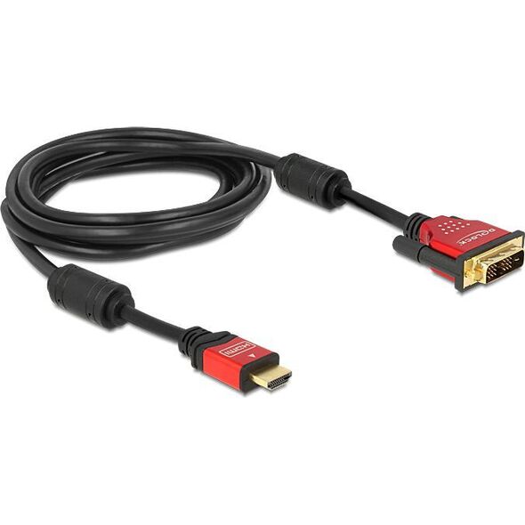 Kabel Delock HDMI - DVI-D 2m czerwony (84342) 568153 4043619843428