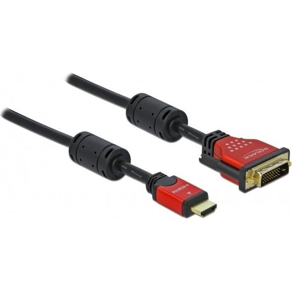 Kabel Delock HDMI - DVI-D 2m czerwony (84342) 568153 4043619843428