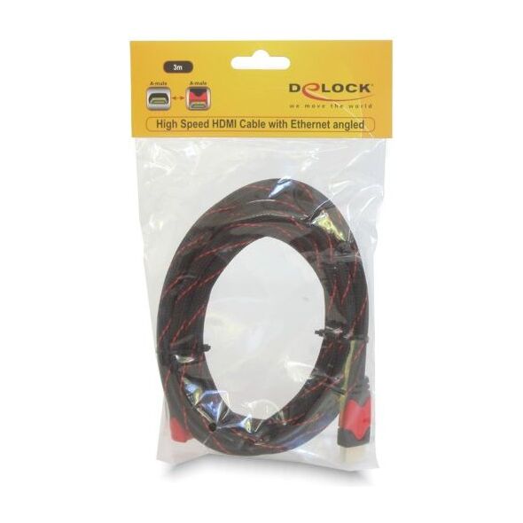 Kabel Delock HDMI - HDMI 3m czerwony (82687) 629195 4043619826872