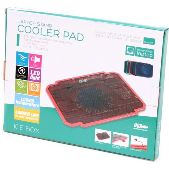 Podstawka chłodząca Platinet COOLER PAD ICE BOX Czerwona 14CM FAN USB (OMNCPIR) 640274 5907595419079