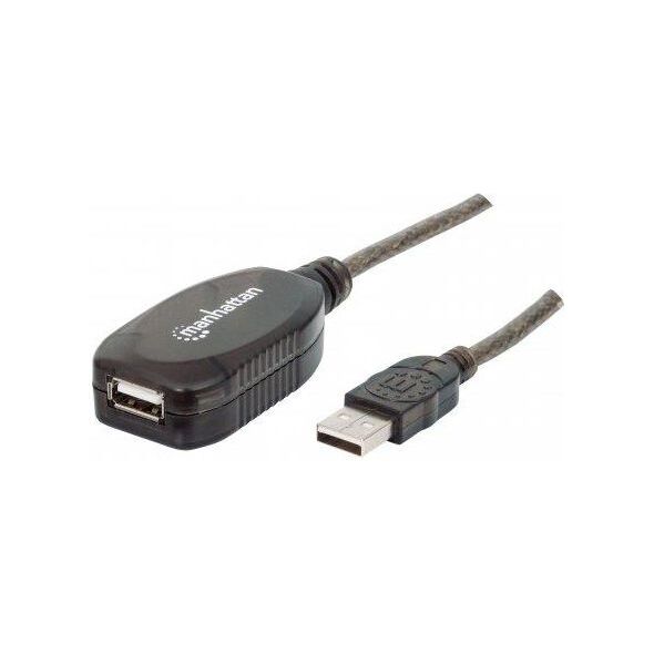 Kabel USB Manhattan USB-A - USB-A 10 m Czarny (150248) 641869 766623150248