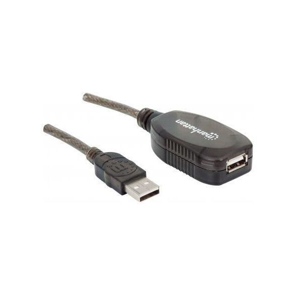 Kabel USB Manhattan USB-A - USB-A 10 m Czarny (150248) 641869 766623150248