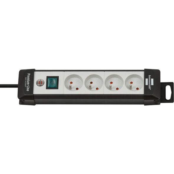 Listwa zasilająca Brennenstuhl Premium-Line 4 gniazda 1.8 m biało-czarna (1951544100) 662106 4007123627646