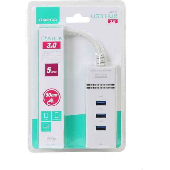 HUB USB Omega 4x USB-A 3.0 (OUH34W) 696305 5907595424639