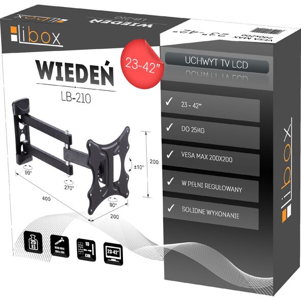 Libox Uchwyt ścienny LB-210 23'' - 42'' 702914 5901811400209