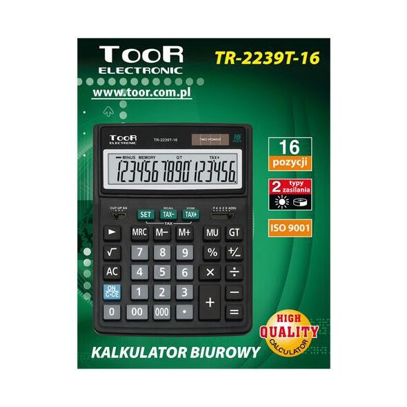 Kalkulator Toor Electronic TR-2239 16-pozycyjny (KA6905) 709025 5903364216825