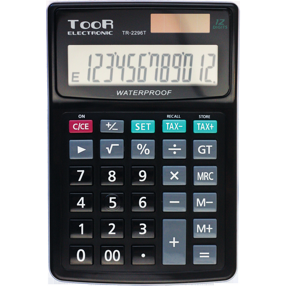 Kalkulator Toor Electronic TR-2296 12-pozycyjny wodoodporny (KA6767) 709028 5903364216184