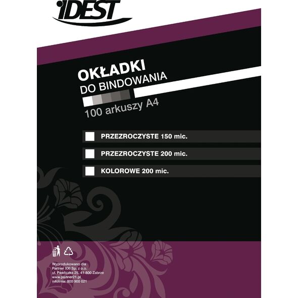 Idest Folia do bindowania 0,2mm czerwona 100szt. (BEONFPTFKA4200REPX010001) 707643 5903069231703