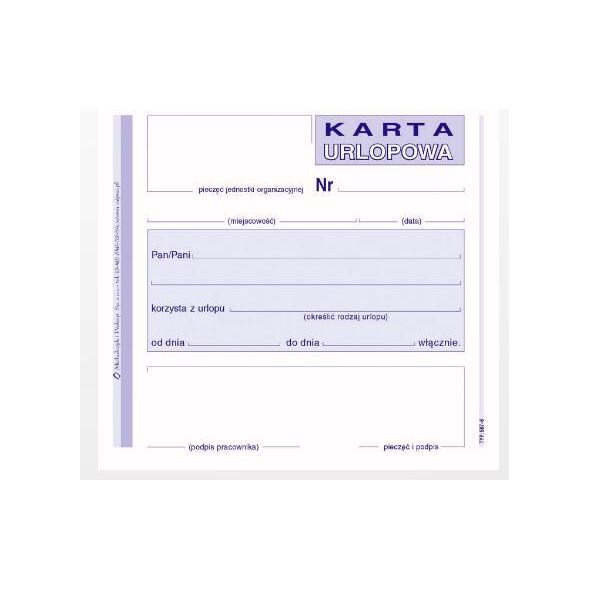 Michalczyk & Prokop Karta urlopowa 2/3 A6 40kartek (507-6) 710583 5906858000610