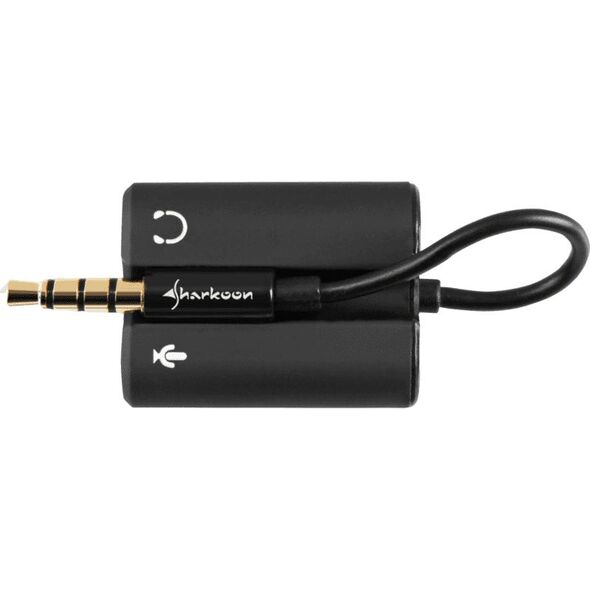 Adapter AV Sharkoon Jack 3.5mm - Jack 3.5mm x2 czarny (4044951015900) 730766 4044951015900