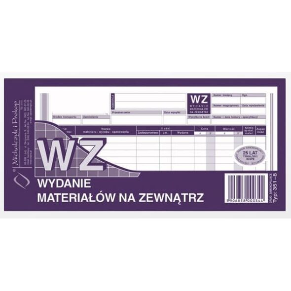 Michalczyk & Prokop Wydanie materiałów na zewnątrz 1/3 A4 80 kartek (351-8) 710634 5906858000344