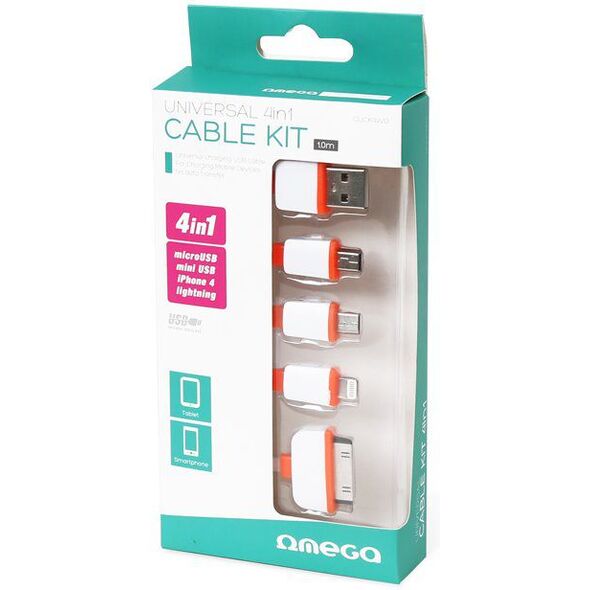 Kabel USB Omega USB-A - 1 m Pomarańczowy (OUCK4WO) 738338 5907595428132