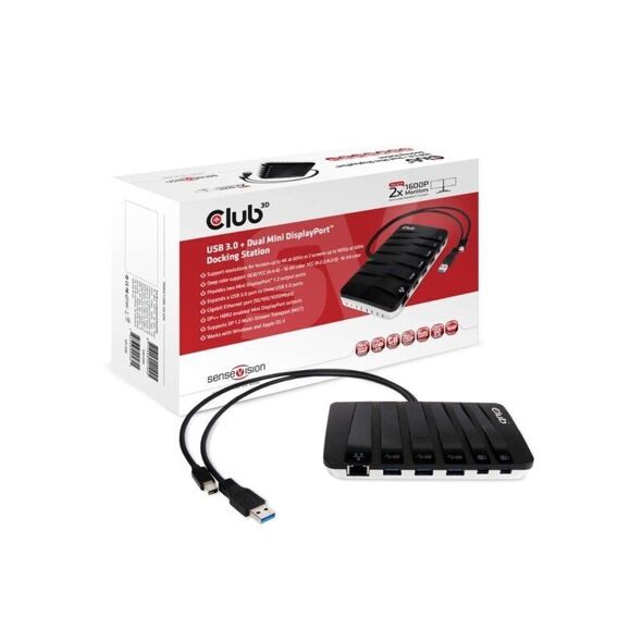 Stacja/replikator Club 3D SenseVision Y-Docking Station DP + USB 3.0 (CSV-3203) 740629 8717249401025