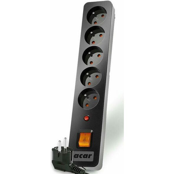 Listwa zasilająca Acar X5 przeciwprzepięciowa 5 gniazd 1.5 m czarna (W0179) 753200 5904743525303