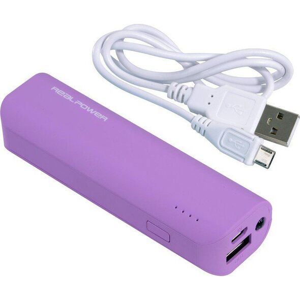 Powerbank Realpower PB-2600 2600mAh Fioletowy 769631 4040895493170
