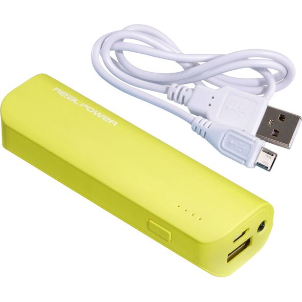 Powerbank Realpower PB-2600 2600mAh Żółty 791539 4040895623638