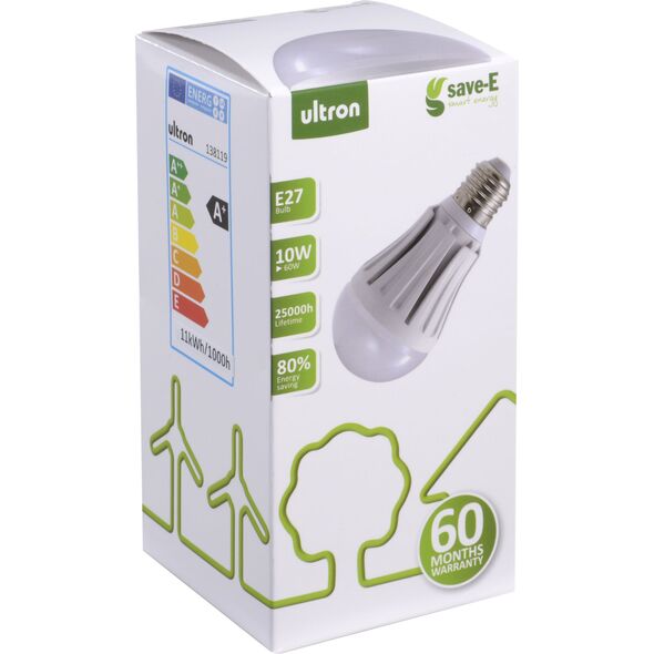 Ultron Żarówka LED E27, 10W, 810lm, 3000K, biała ciepła (138119) 791606 4040895381194