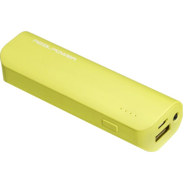 Powerbank Realpower PB-2600 2600mAh Żółty 791539 4040895623638