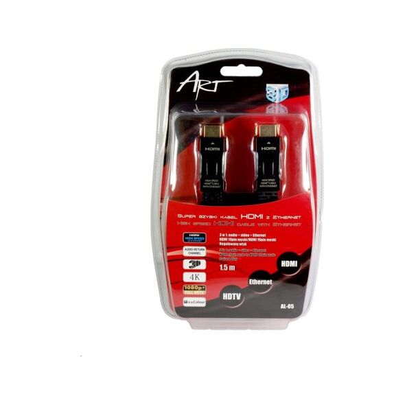 Kabel Art HDMI - HDMI 1.5m czarny (AL-05) 932915 5902115402555