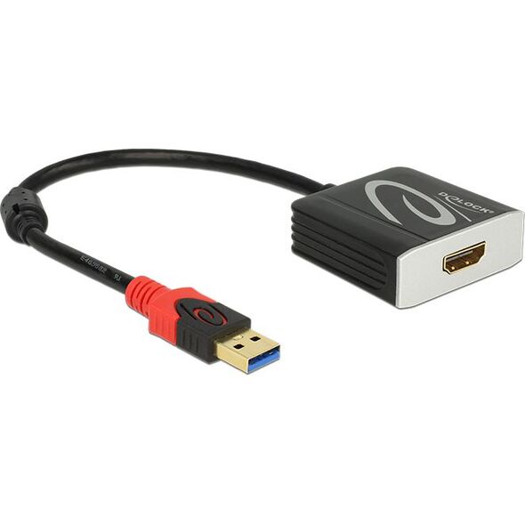 Adapter USB Delock USB - HDMI Czarny  (62736) 1041444 4043619627363
