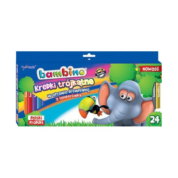 St. Majewski Kredki BAMBINO trójkątne 24kol.w drewnie+temp 989125 5903235003240