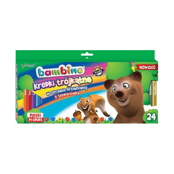 St. Majewski Kredki BAMBINO trójkątne 24kol.w drewnie+temp 989125 5903235003240