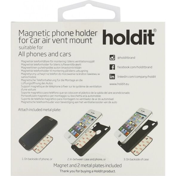 Holdit Uchwyt magnetyczny do samochodu Square 612681 1065597 7330985126819
