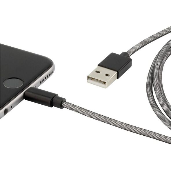 Kabel USB Ansmann USB-A - Lightning 1 m Szary (1700-0045) 1097893 4013674080601