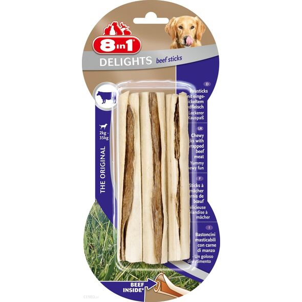 8in1 Przysmak 8in1 Beef Delights Bone Sticks 3 szt. 1104258 4048422108856